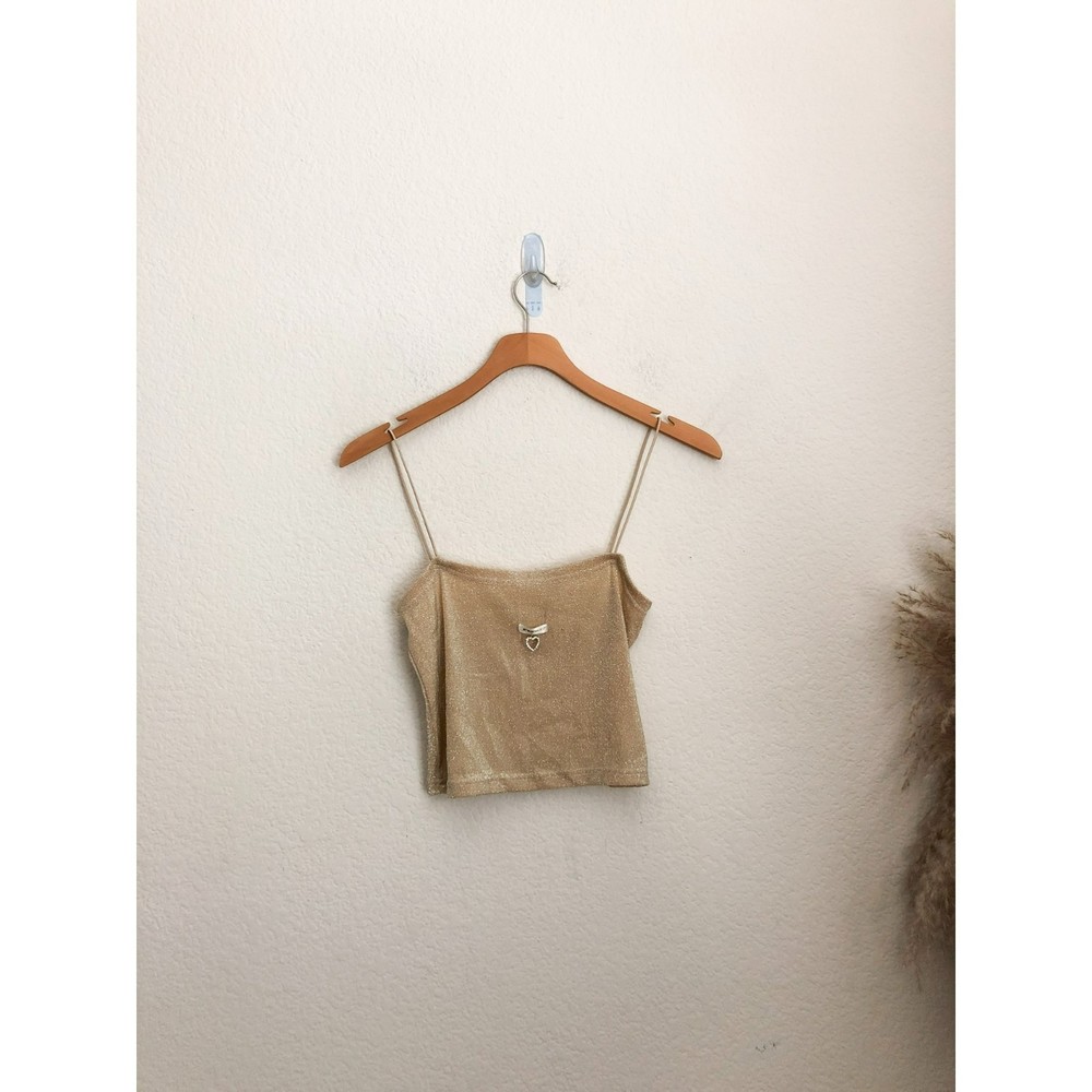 My mum‎ made it! Glittery gold cami crop top size S